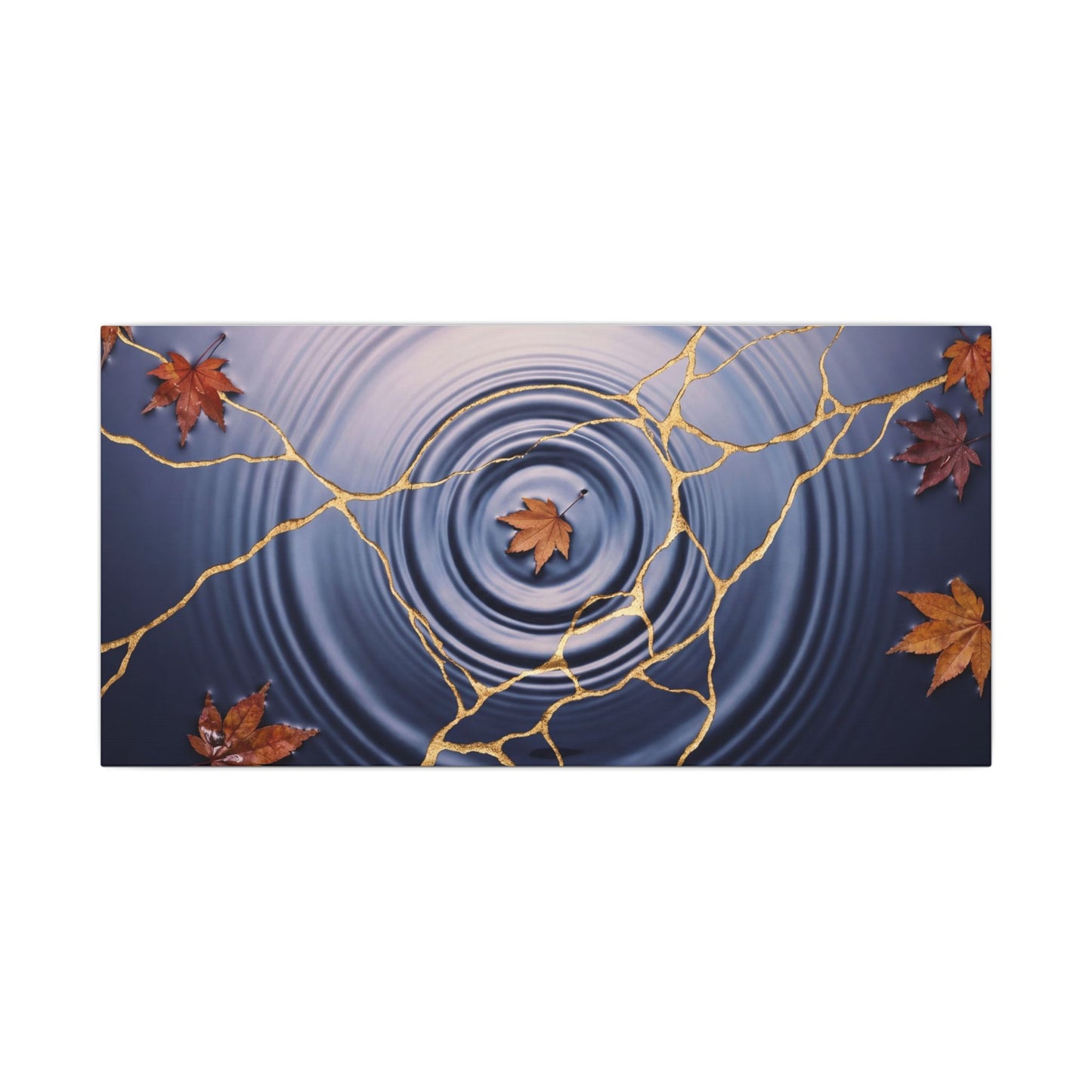 Kintsugi Water Ripple in Dawn | Gold Vein Canvas Art