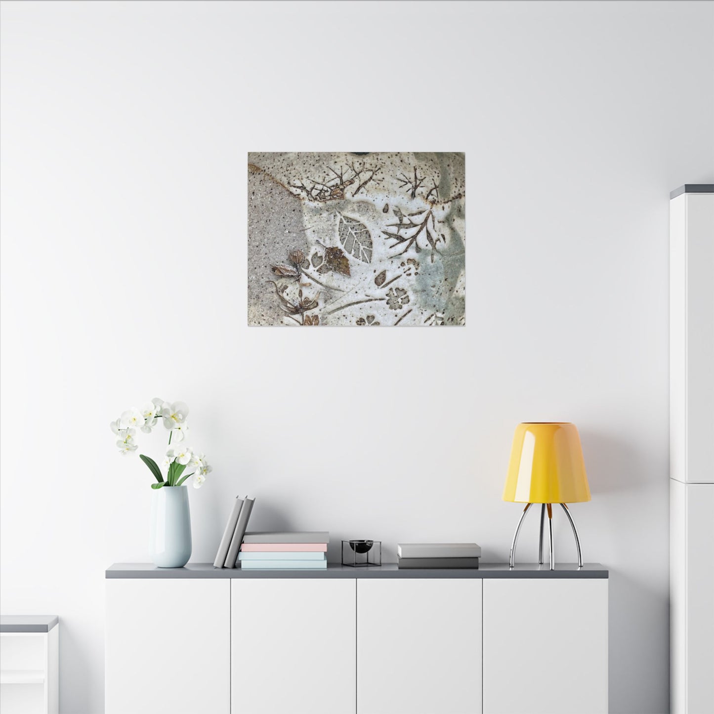 Ceramic Bowl Winter Canvas Art | Japandi Earthy Design