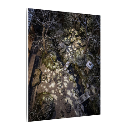 Moonlit Garden Japanese Pattern Canvas Art | Elegant Japandi Art