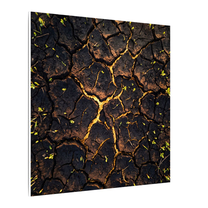 Cracked Earth Moody Minimal Canvas Art | Sophisticated Dark Japandi Art