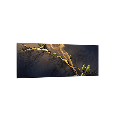 Spring Incense Smoke Gold Vein Canvas Art | Healing Decor