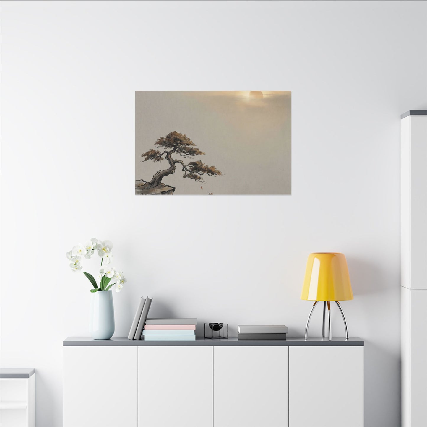 Pine Tree Canvas Art | Autumn Zen Karesansui Art