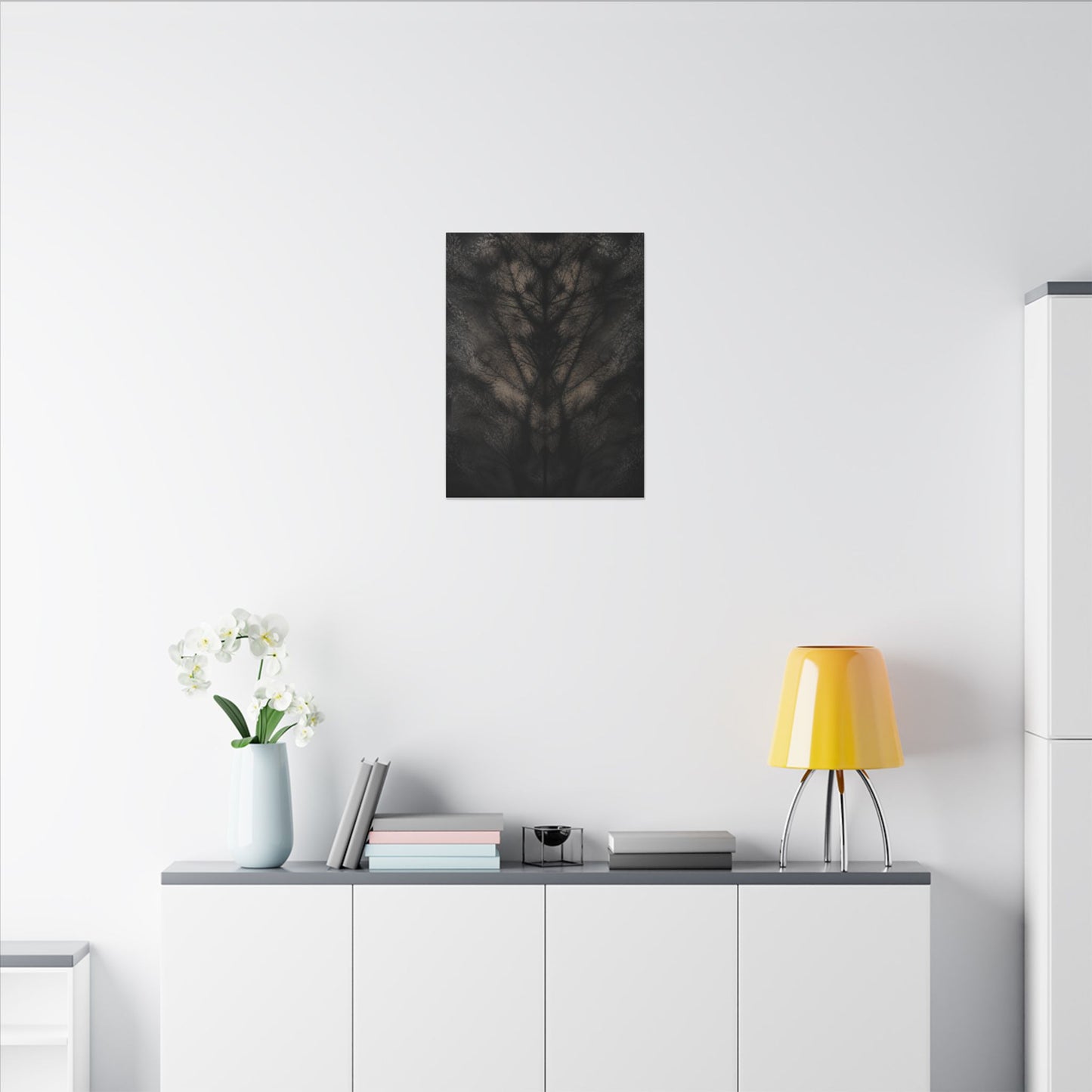 Seijaku Shadow Play Canvas Art - Dark Japandi Charcoal Ink