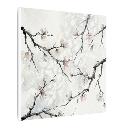 Cherry Blossom Canvas Art | Winter Japandi Watercolor Art