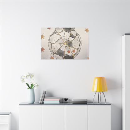 Japandi Broken Pottery in Dawn | Minimal Line Canvas Art
