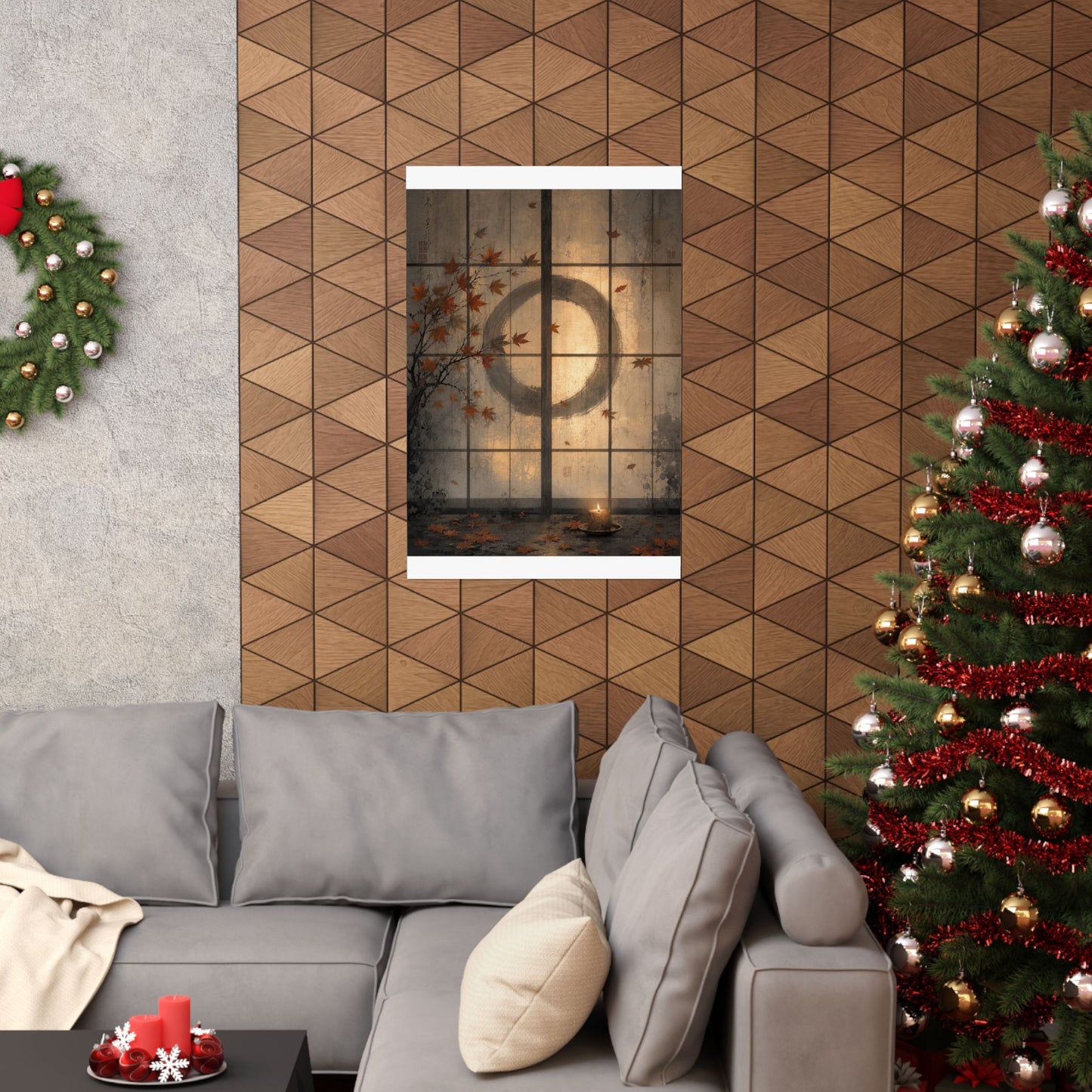 Shoji Screen Wall Art Print | Autumn Japandi Texture Art