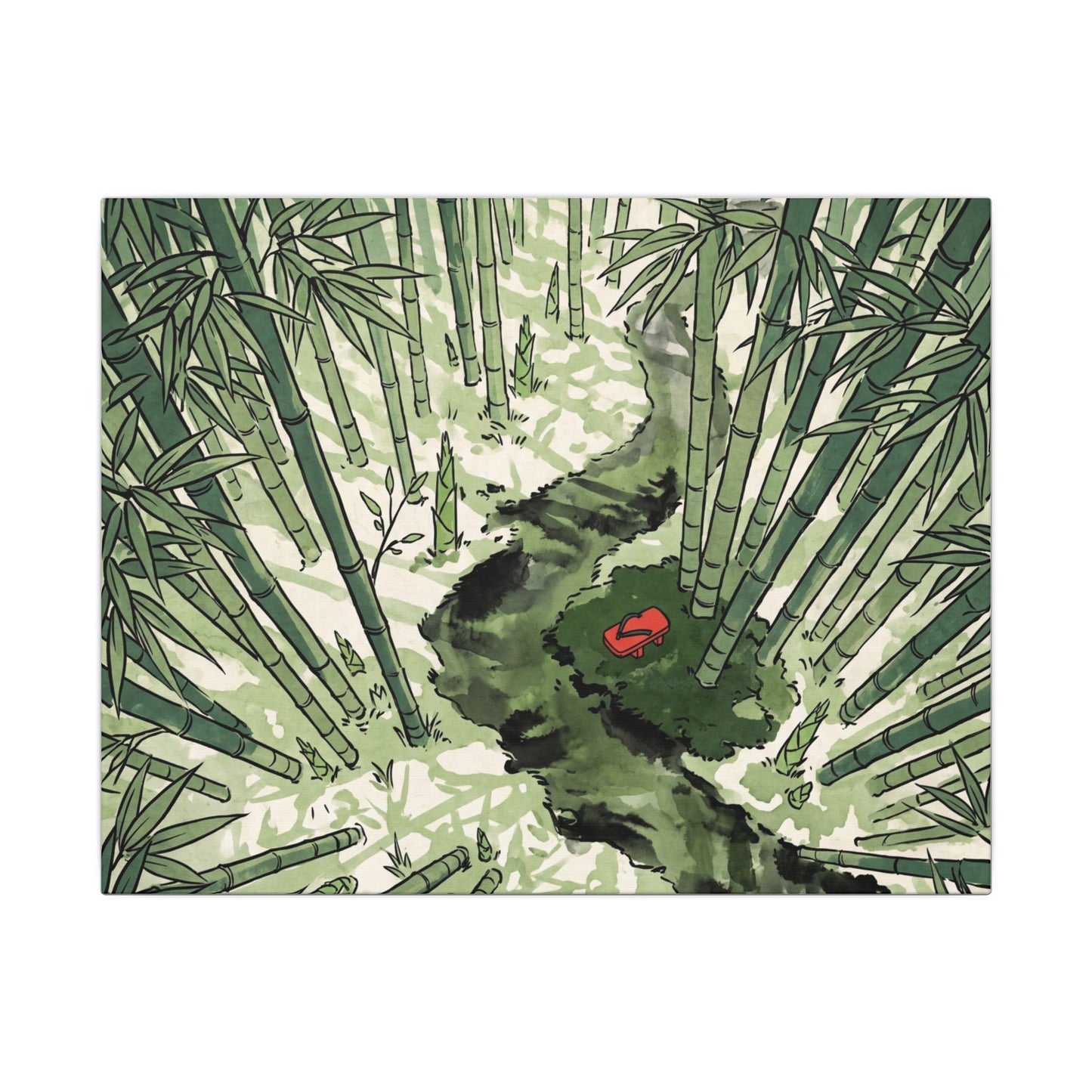 Peaceful Bamboo Grove Canvas Art - Ukiyo E Inspired Zen