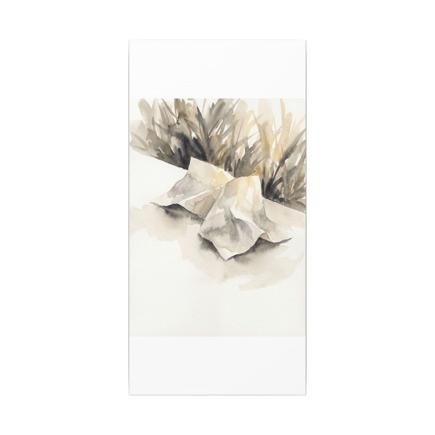 Paper Fold Watercolor Canvas Art | Warm Japandi Art