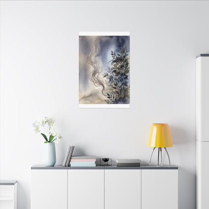 Incense Smoke Summer Canvas Art | Japandi Cozy Design