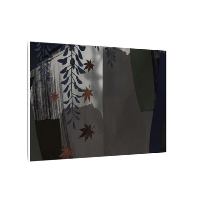 Wisteria Autumn Canvas Art | Dark Japandi Moody Design