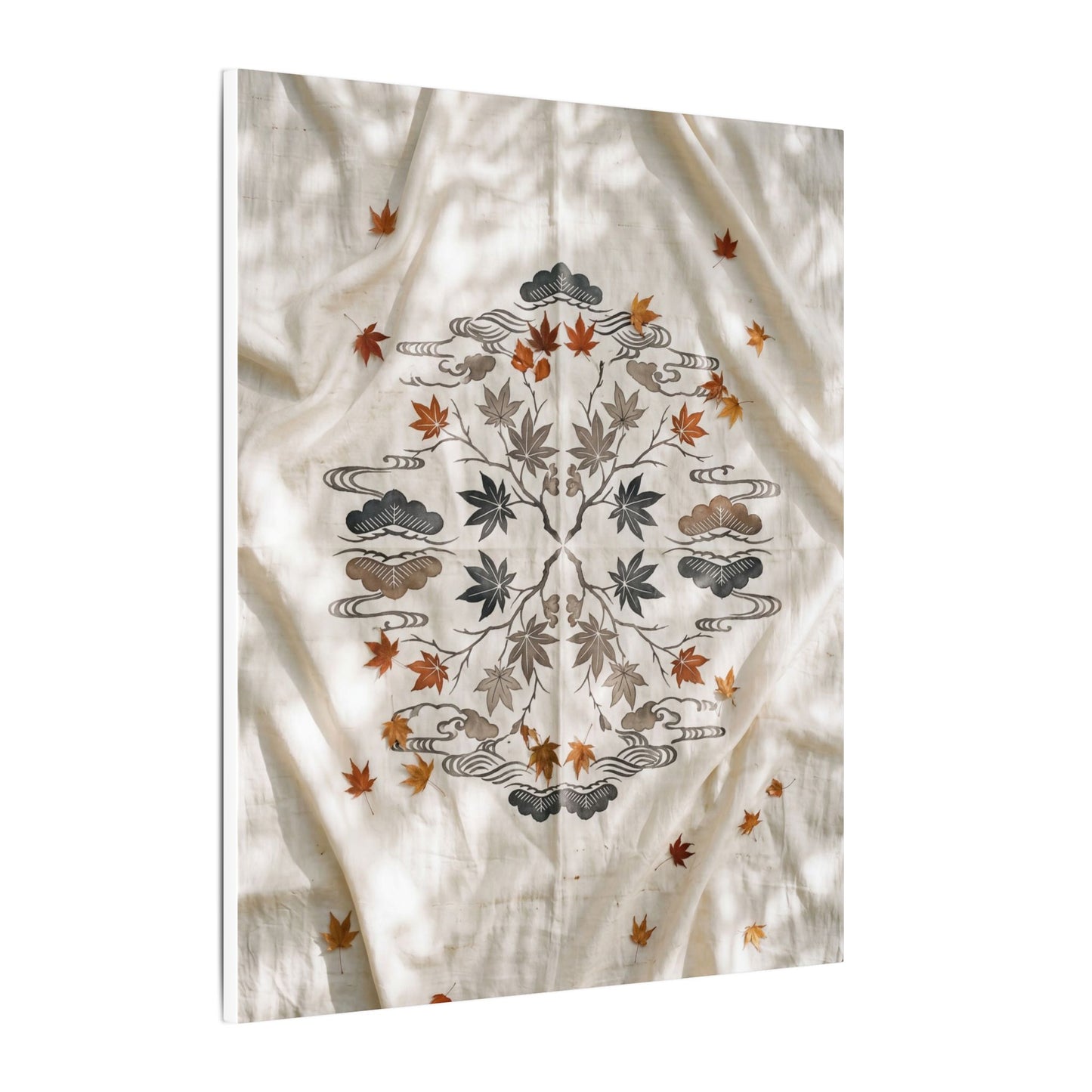 Elegant Silk Drape Canvas Art - Japanese Pattern Japandi