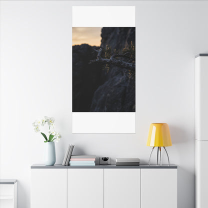 Pine Tree Moody Minimal Canvas Art | Sophisticated Dark Japandi Art