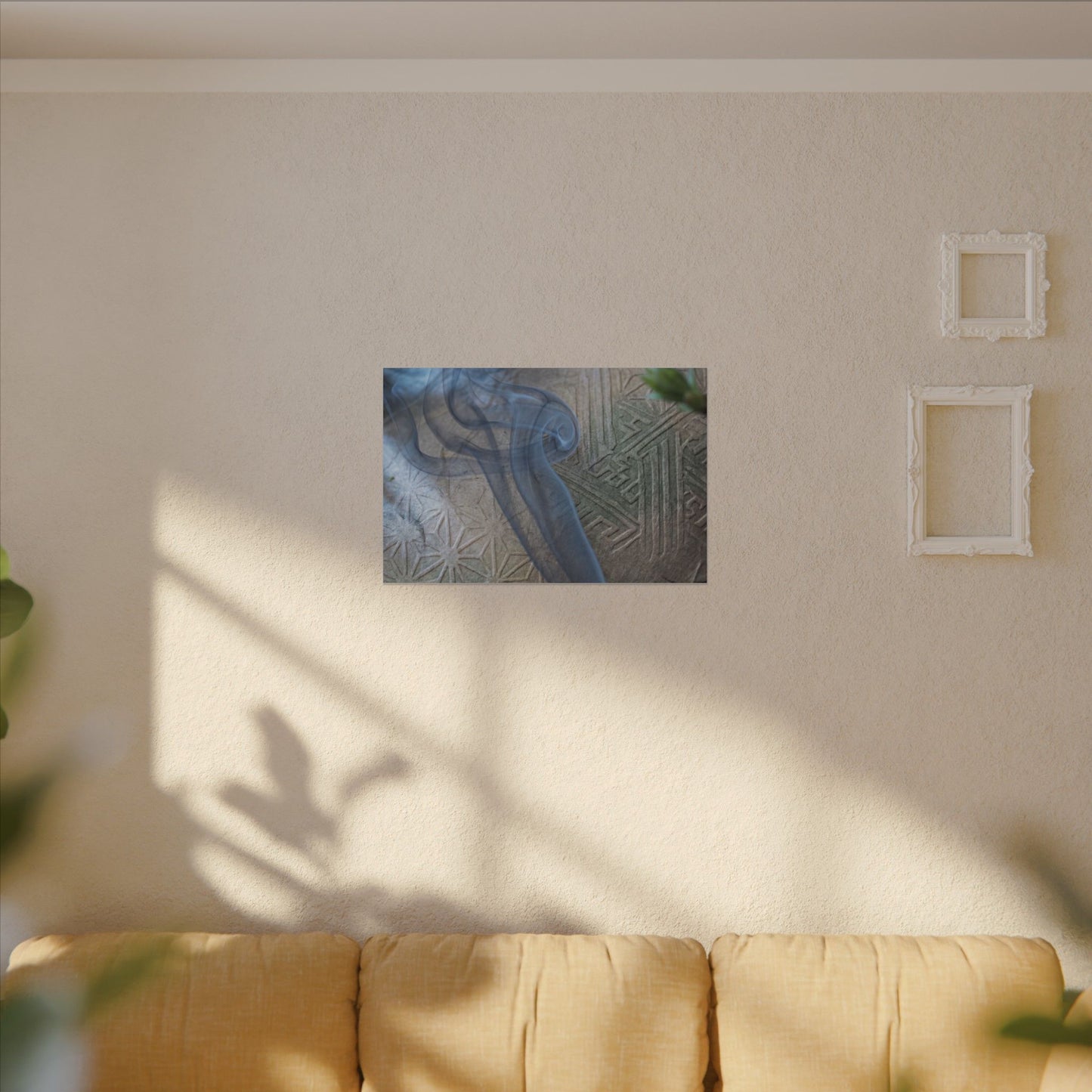 Spring Incense Smoke Japanese Pattern Canvas Art | Neutral Decor