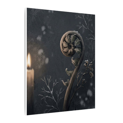 Candlelight Fern Unfurling Canvas Art - Japandi Ma