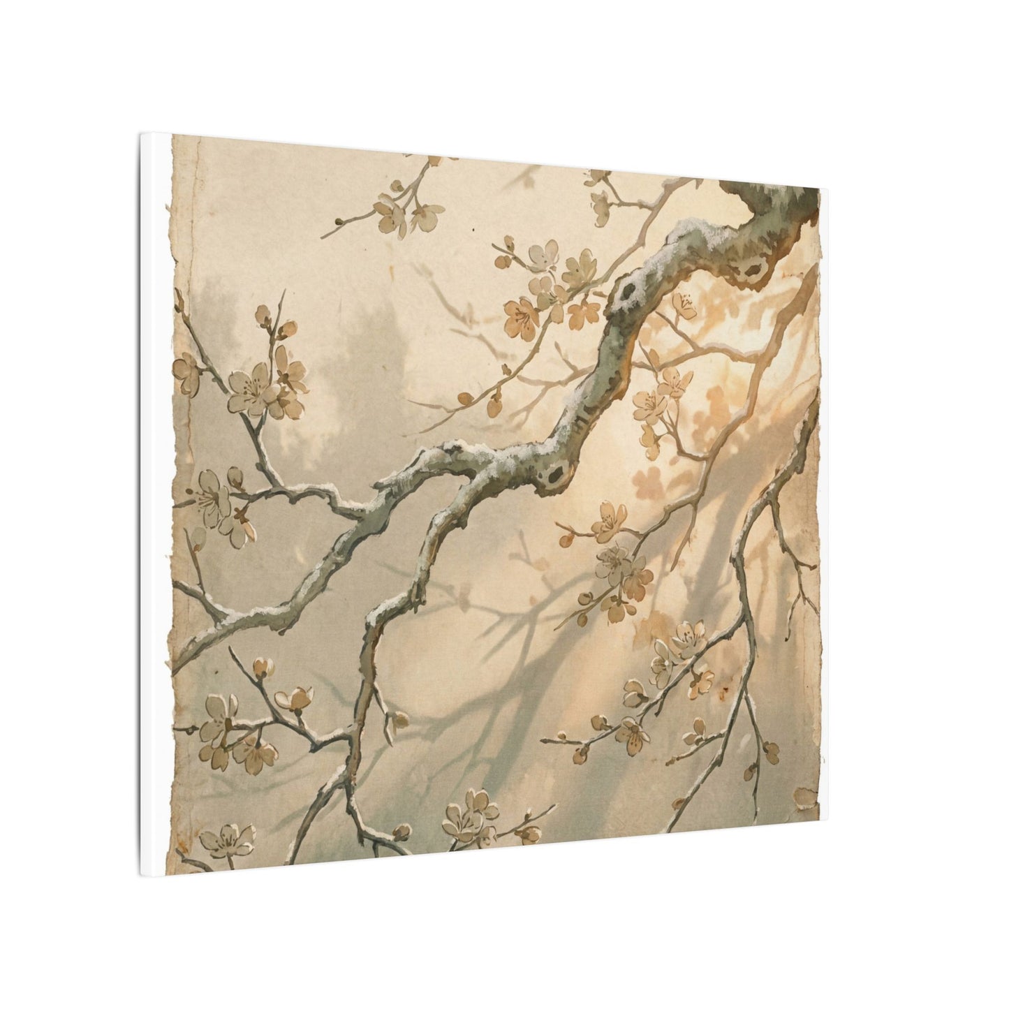 Cherry Blossom Canvas Art | Winter Japandi Japanese Pattern Art