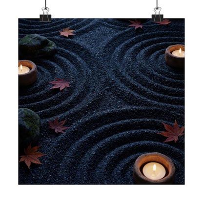 Autumn Rock Garden Dark Texture Wall Art Print | Luxurious Decor Art Print