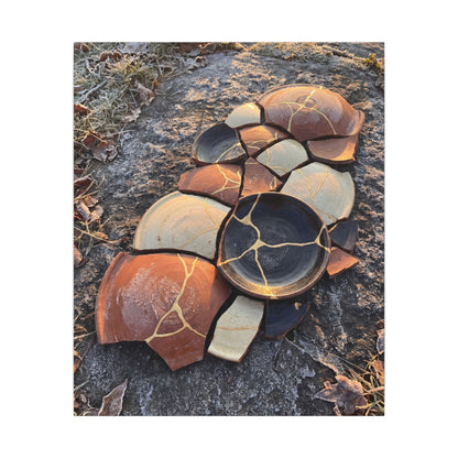 Winter Broken Pottery Gold Vein Canvas Art | Beautiful Decor
