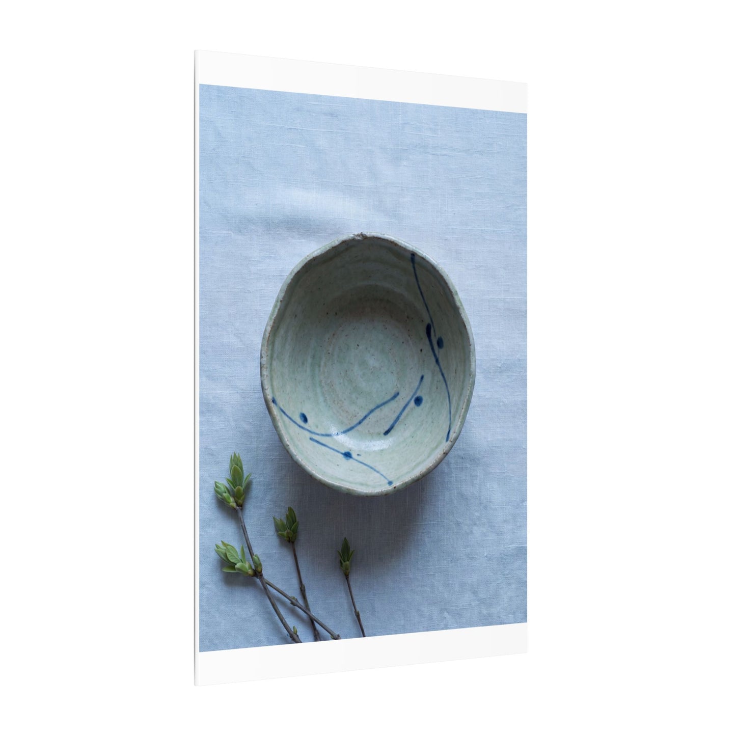Spring Ceramic Bowl Minimal Line Canvas Art | Warm Decor