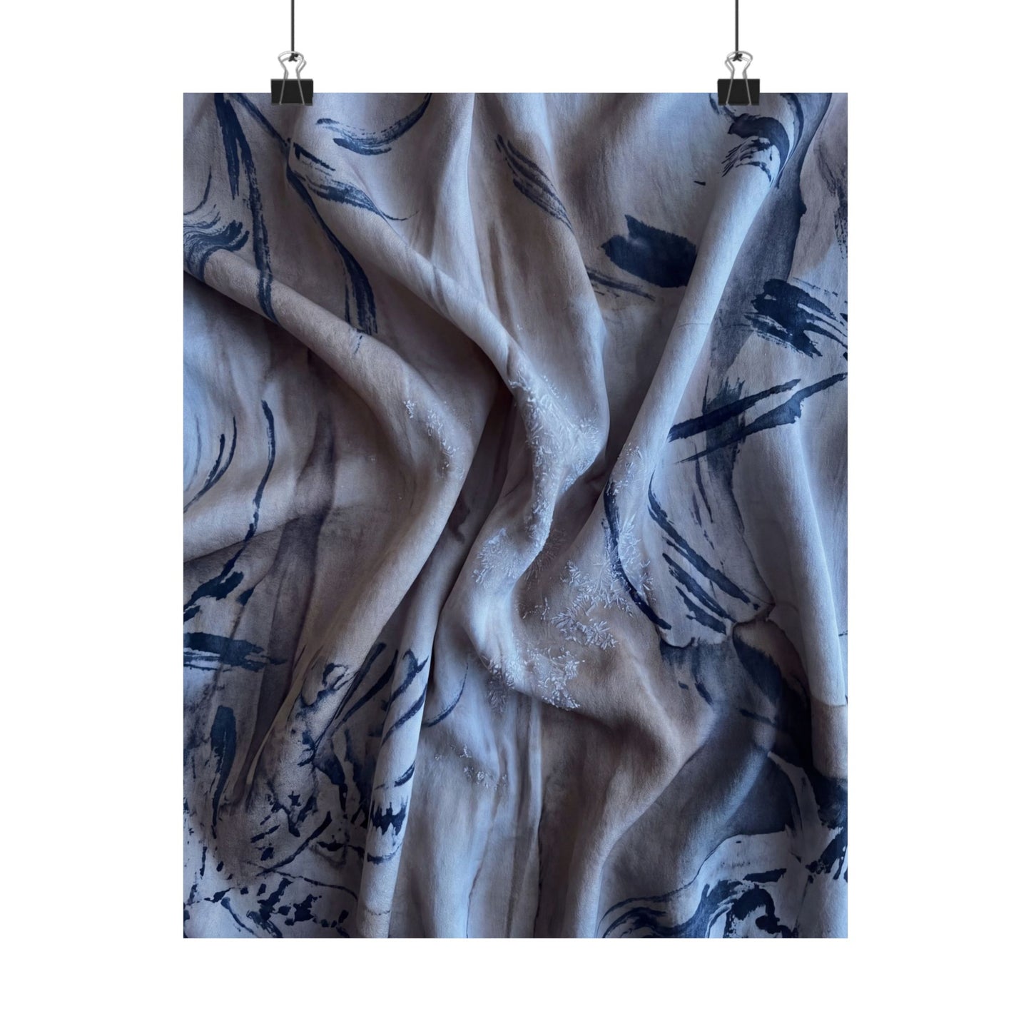 Silk Drape Wall Art Print | Winter Japandi Japanese Pattern Art Art Print