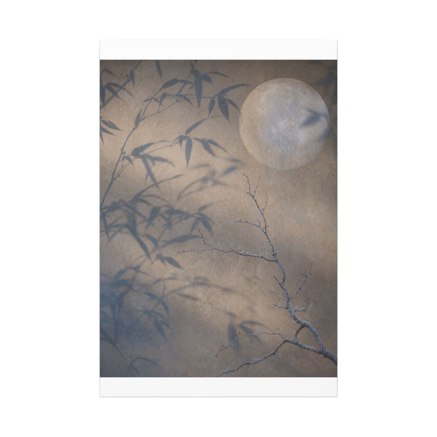 Shadow Play Canvas Art | Winter Japandi Japanese Pattern Art