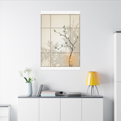 Shoji Screen Spring Canvas Art | Japandi Cozy Design