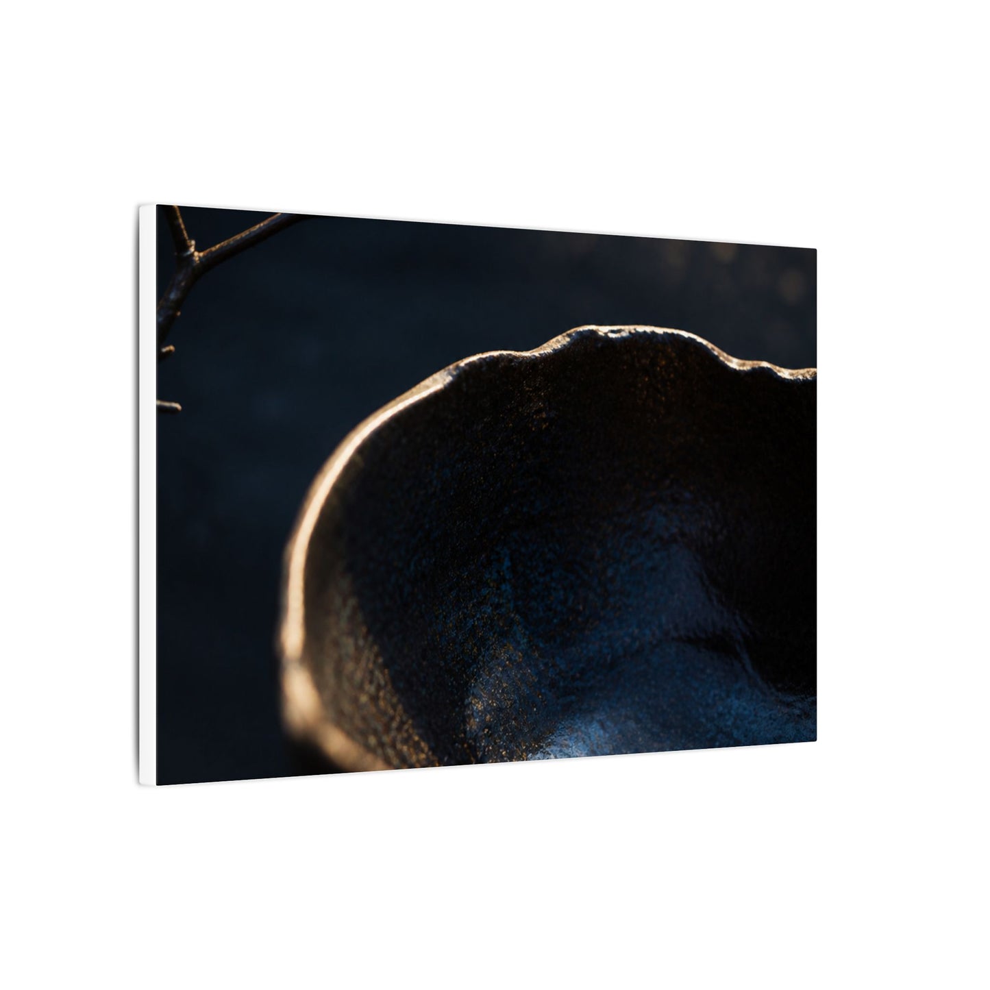 Ma Ceramic Bowl Canvas Art - Dark Japandi Shadow Zen