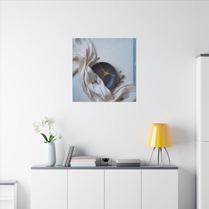 Ma Silk Drape Canvas Art - Kintsugi Gold Repair