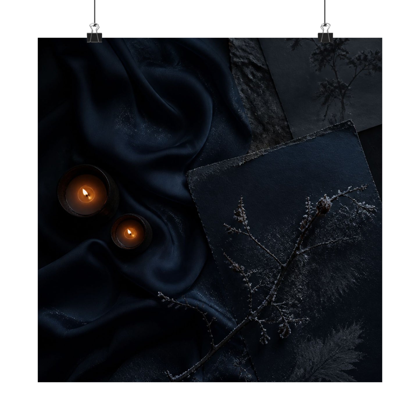 Silk Drape Wall Art Print | Winter Dark Japandi Moody Minimal Art