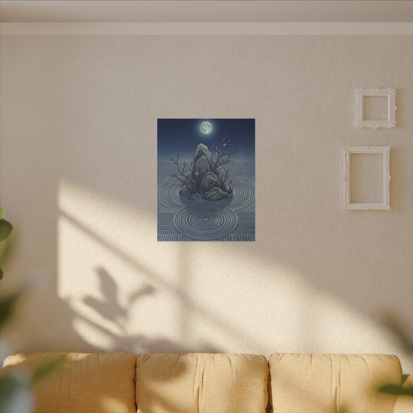 Spring Rock Garden Ukiyo E Inspired Canvas Art | Tranquil Decor