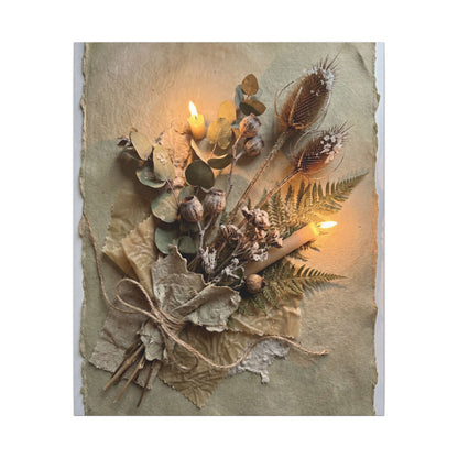 Dried Flowers Texture Canvas Art | Warm Japandi Art