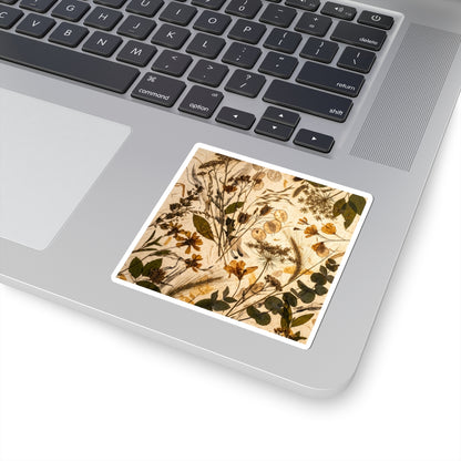Mono No Aware Dried Flowers Sticker - Japandi Japanese Pattern