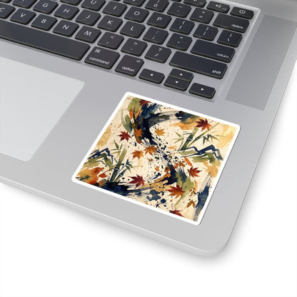 Ink Brushstroke Ukiyo E Inspired Sticker | Calm Zen Art