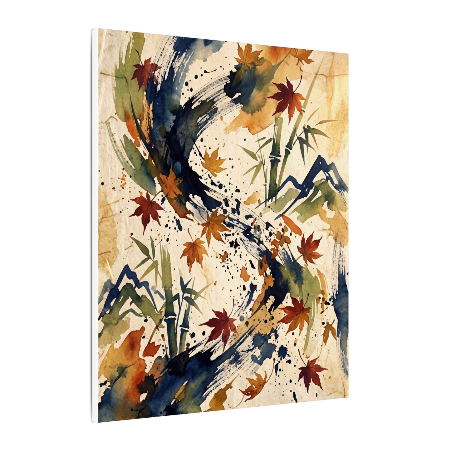 Golden Hour Ink Brushstroke Canvas Art - Zen Shibui