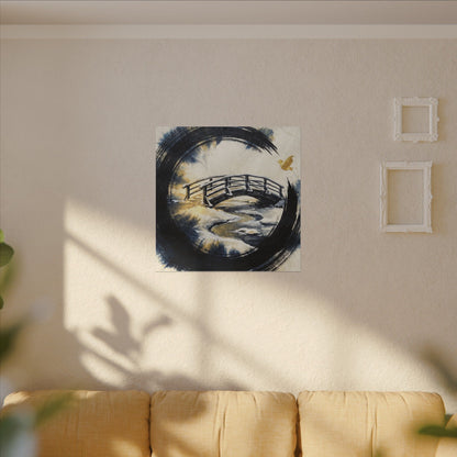 Autumn Ink Brushstroke Karesansui Canvas Art | Peaceful Decor