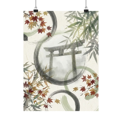 Peaceful Torii Gate Wall Art Print - Enso Zen