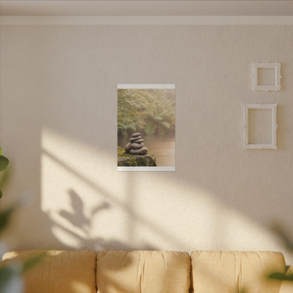 Cozy River Stones Canvas Art - Japanese Pattern Japandi