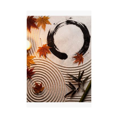 Zen Rock Garden in Candlelight | Enso Wall Art Print