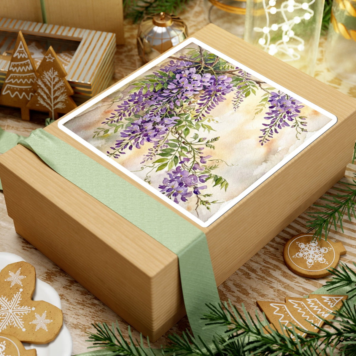 Wisteria Sticker | Spring Japandi Watercolor Art Art Print