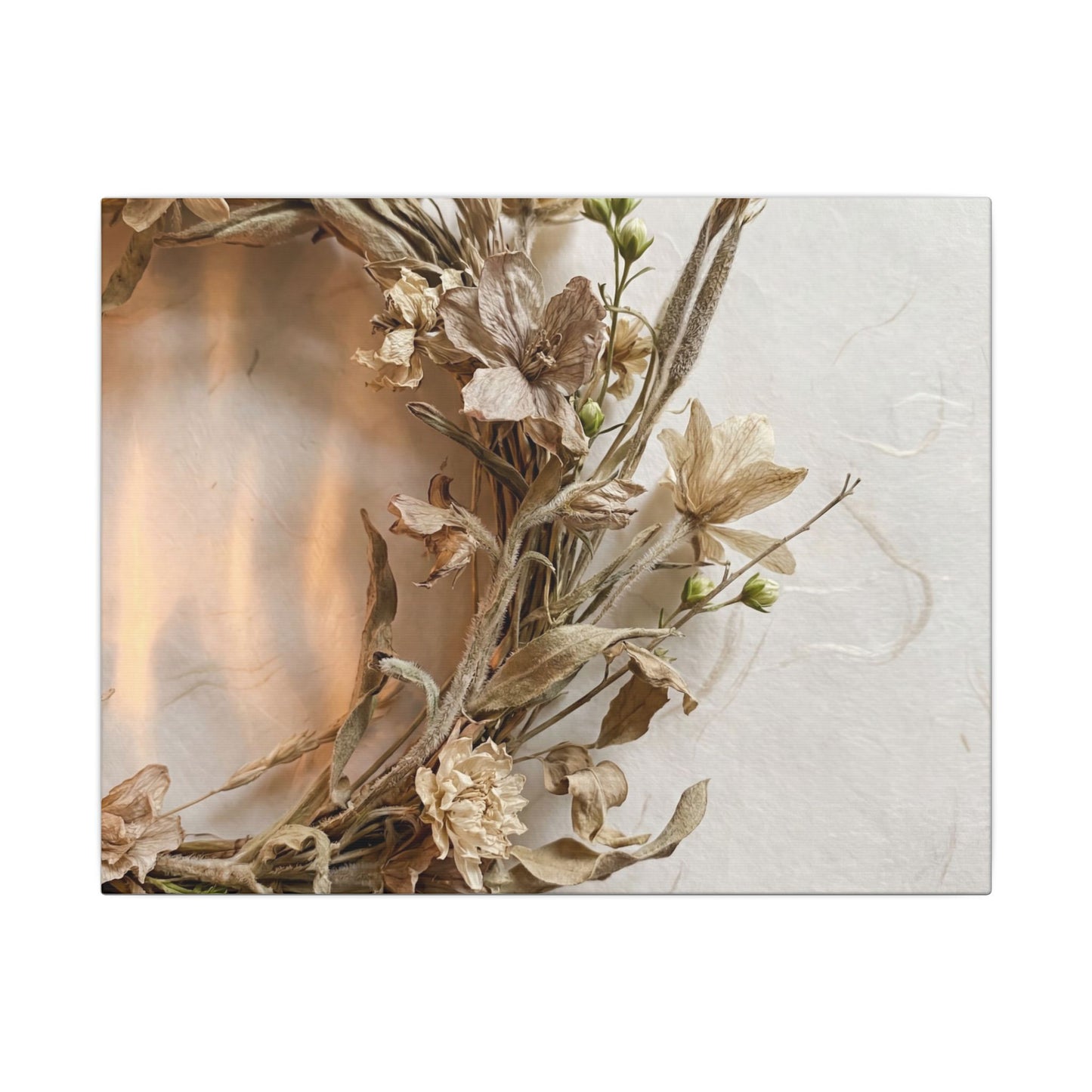 Dried Flowers Japanese Pattern Canvas Art | Neutral Japandi Art Art Print
