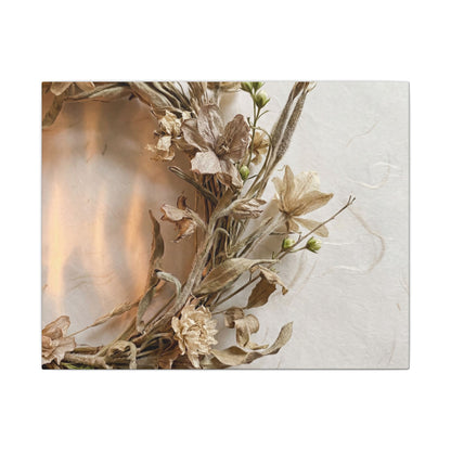 Dried Flowers Japanese Pattern Canvas Art | Neutral Japandi Art Art Print