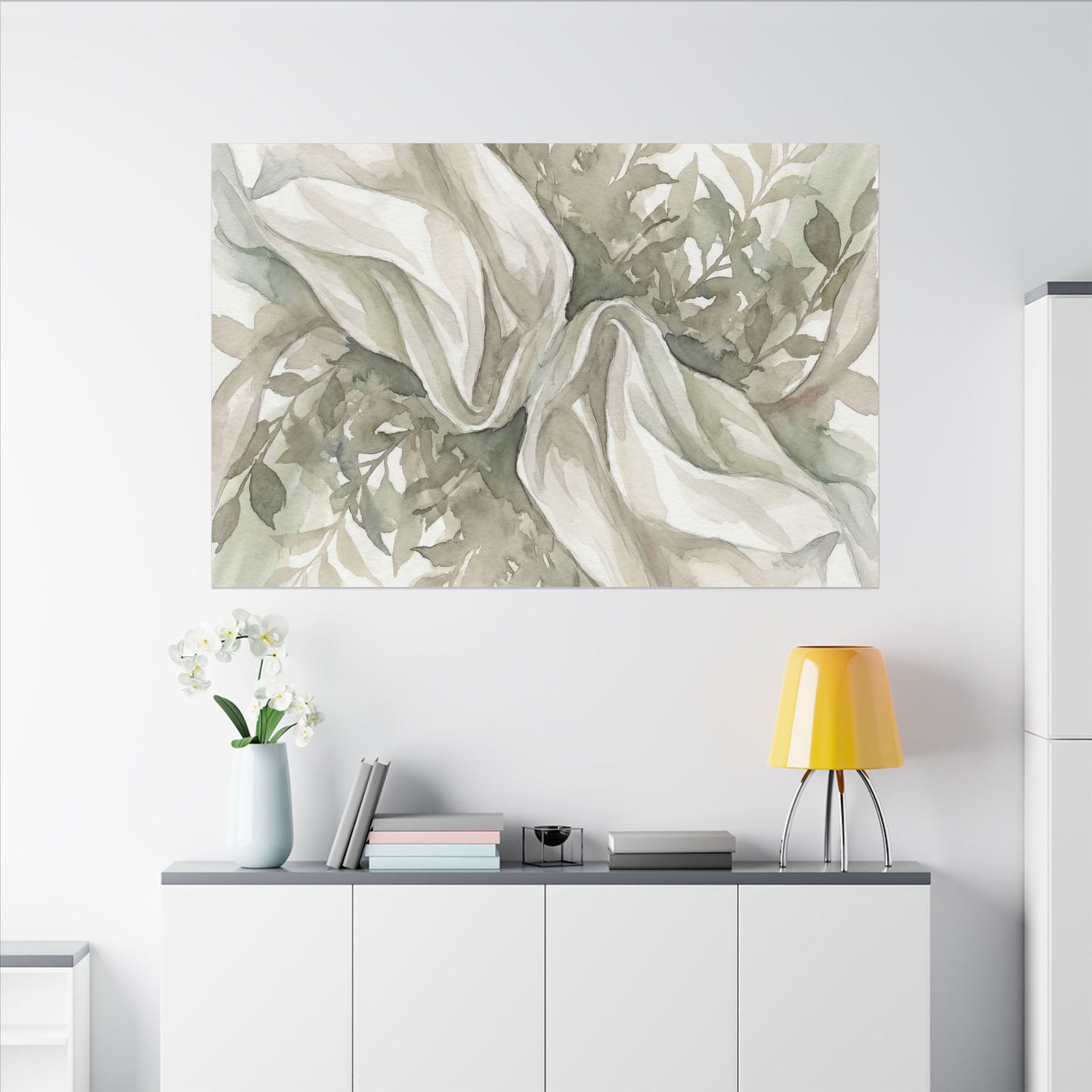Summer Silk Drape Watercolor Canvas Art | Cozy Decor