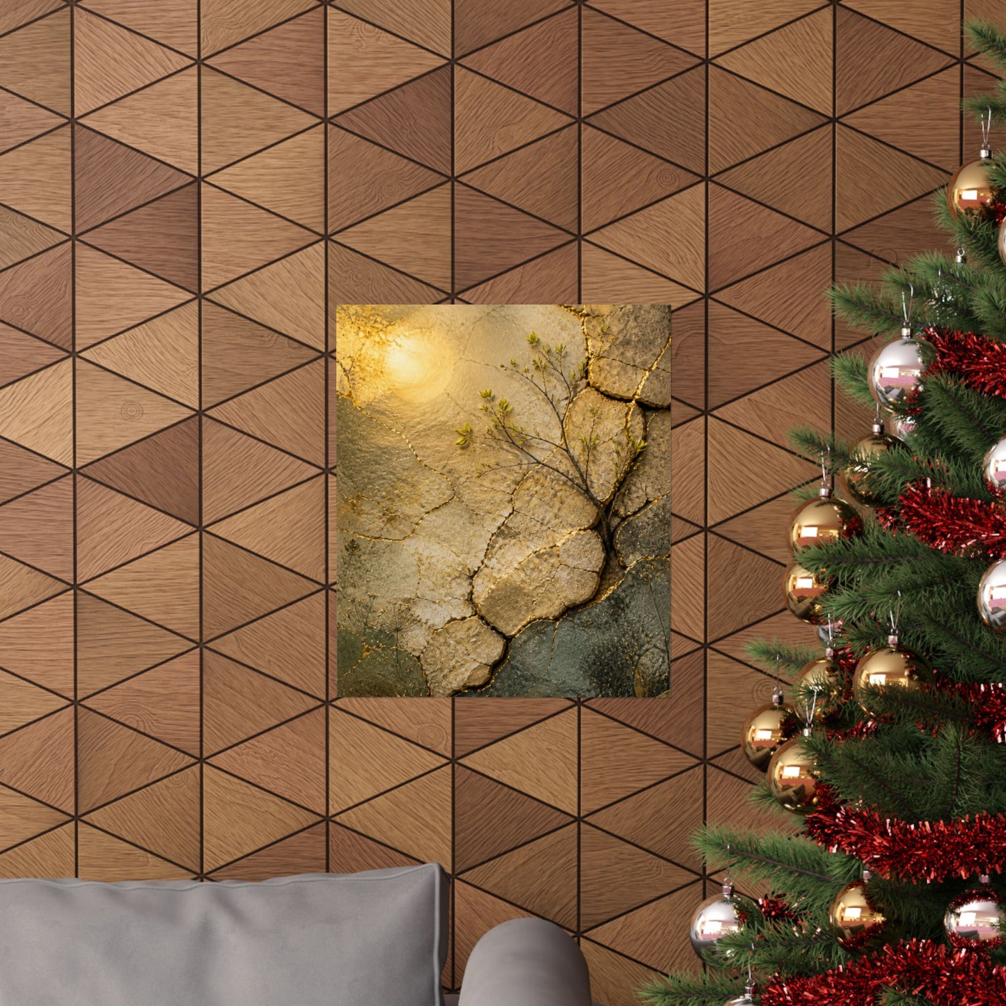 Cracked Earth Texture Wall Art Print | Earthy Japandi Art
