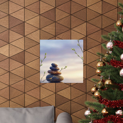 Spring River Stones Gold Vein Wall Art Print | Beautiful Decor
