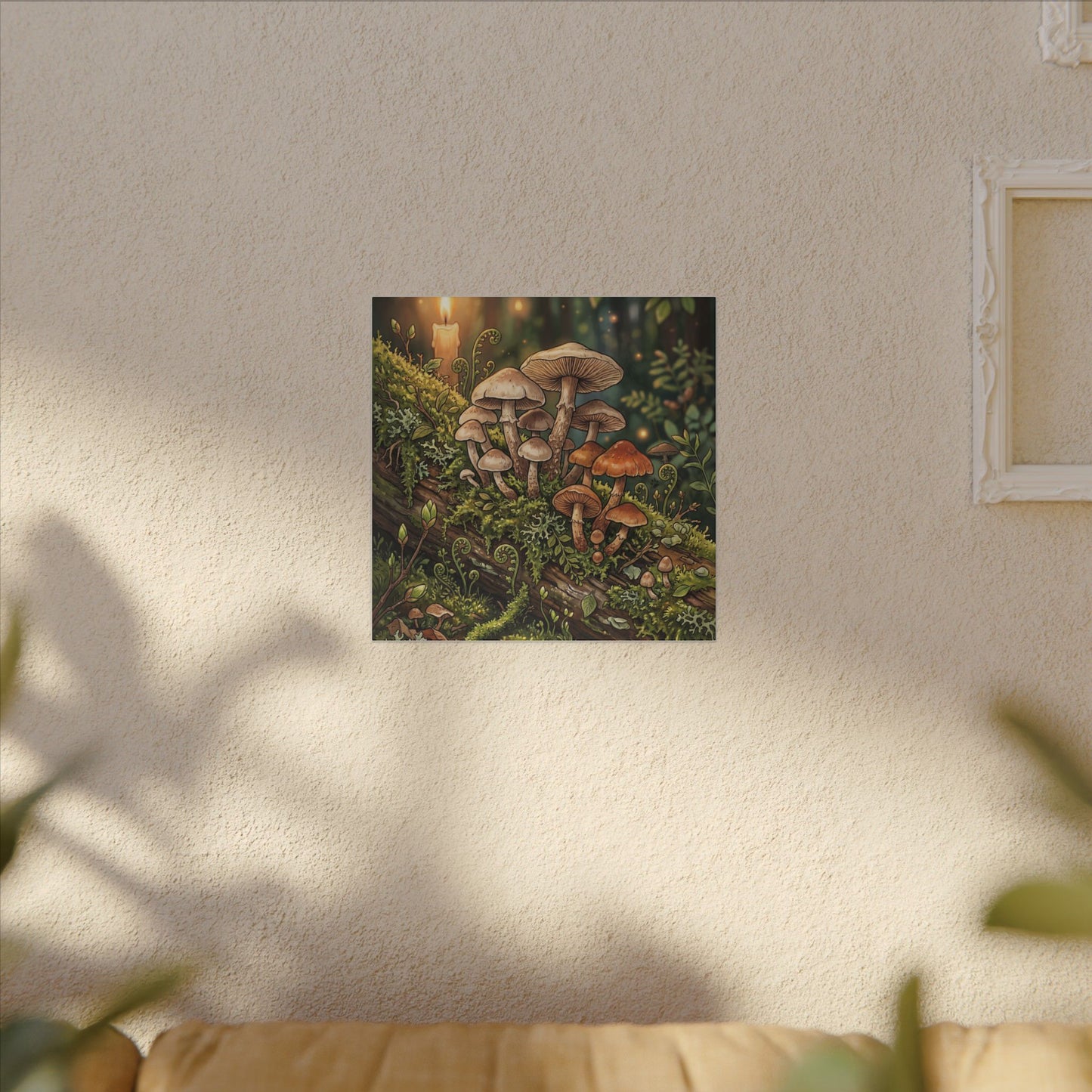 Spring Wild Mushrooms Herbarium Canvas Art | Rustic Decor