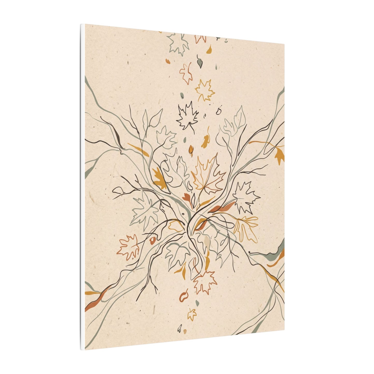 Warm Shadow Play Canvas Art - Minimal Line Japandi