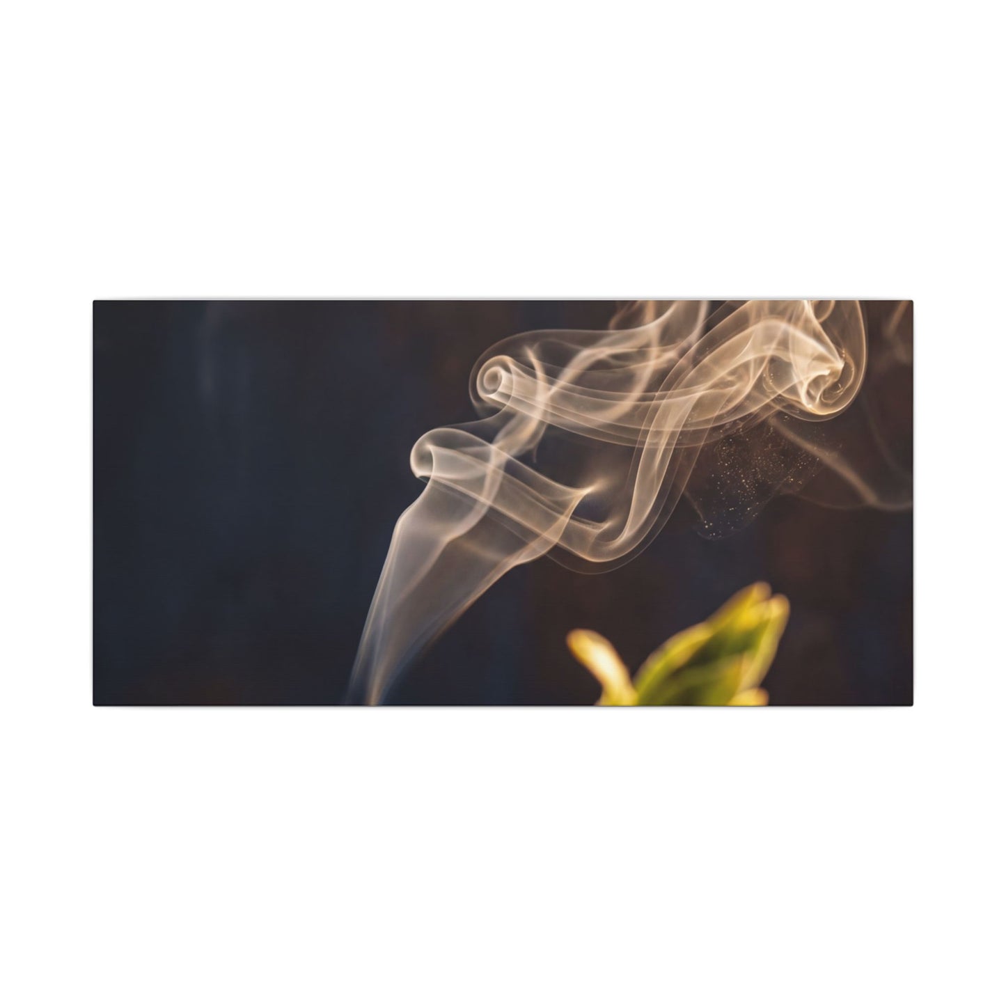 Golden Hour Incense Smoke Canvas Art - Dark Japandi Kanso