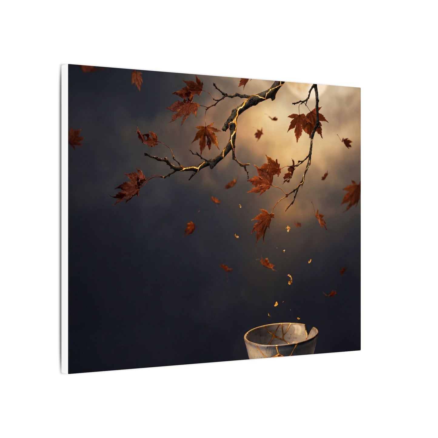 Moonlit Garden Gold Repair Canvas Art | Beautiful Kintsugi Art
