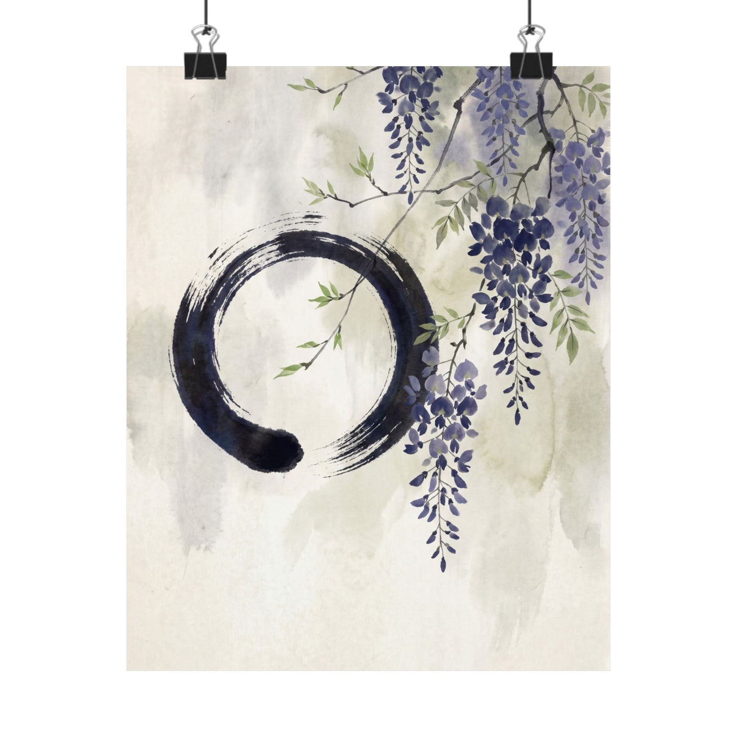 Overcast Wisteria Wall Art Print - Zen Shibui