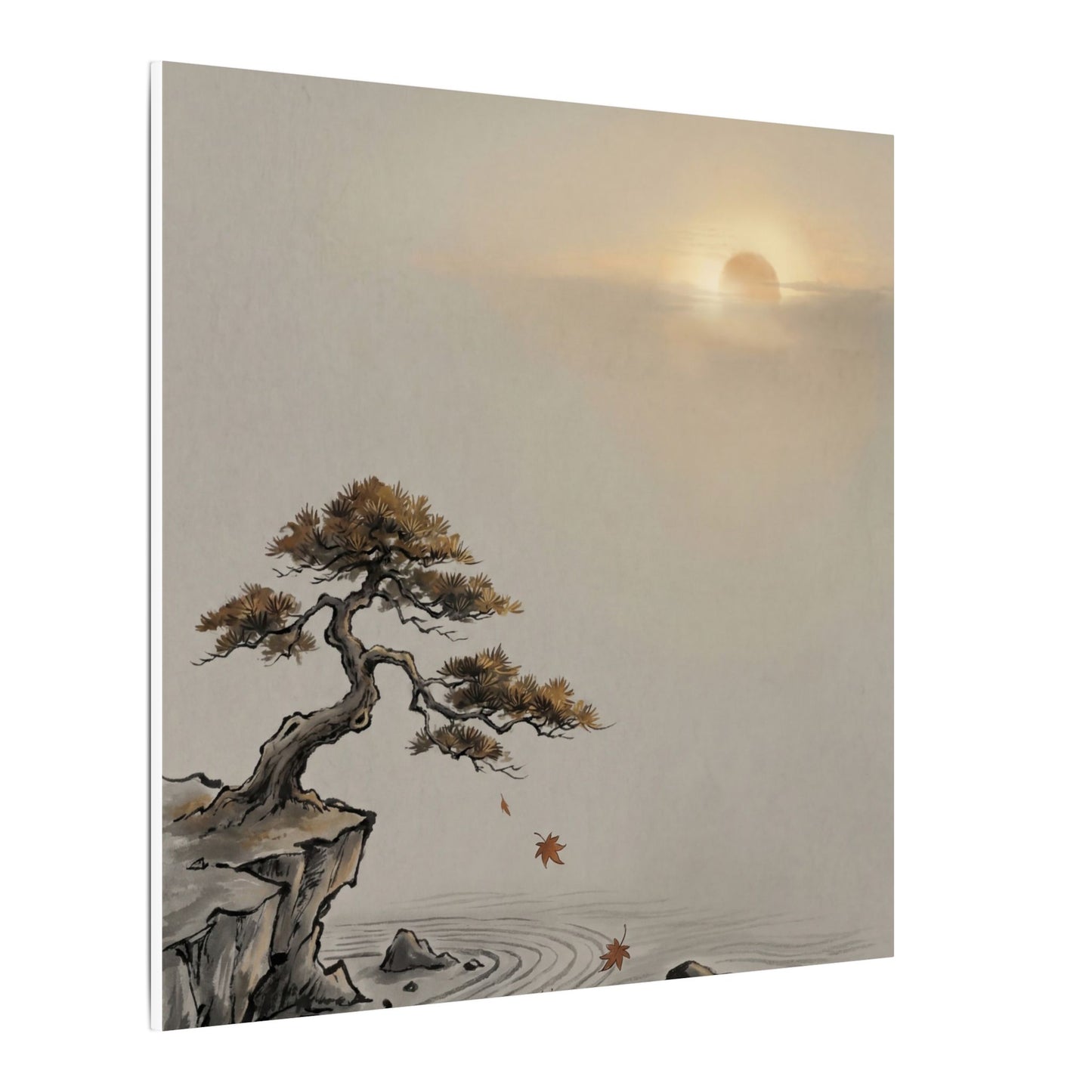 Pine Tree Canvas Art | Autumn Zen Karesansui Art