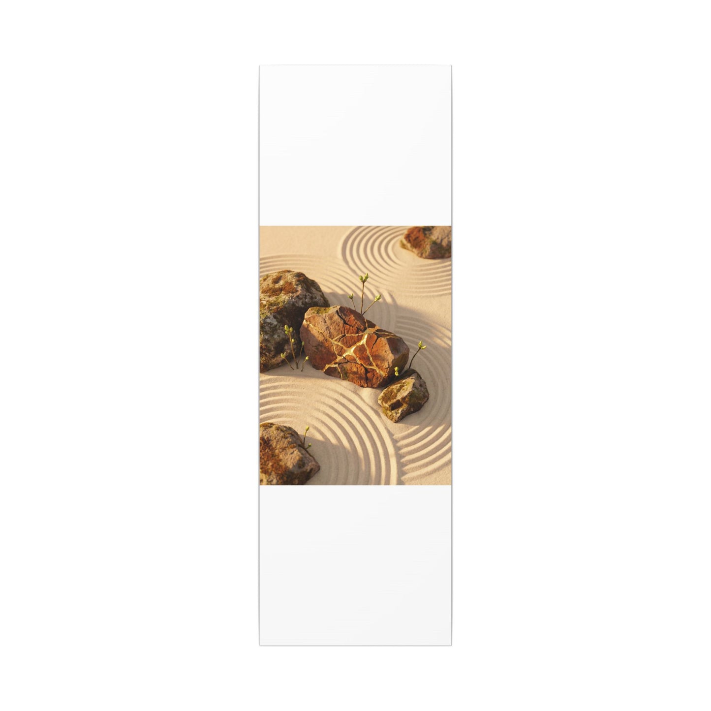 Kanso Rock Garden Canvas Art - Kintsugi Crackle Gold
